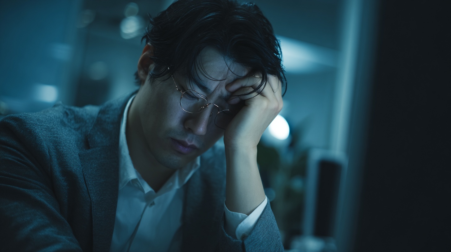 疲れ果てた30代会社員、見えない慢性疲労